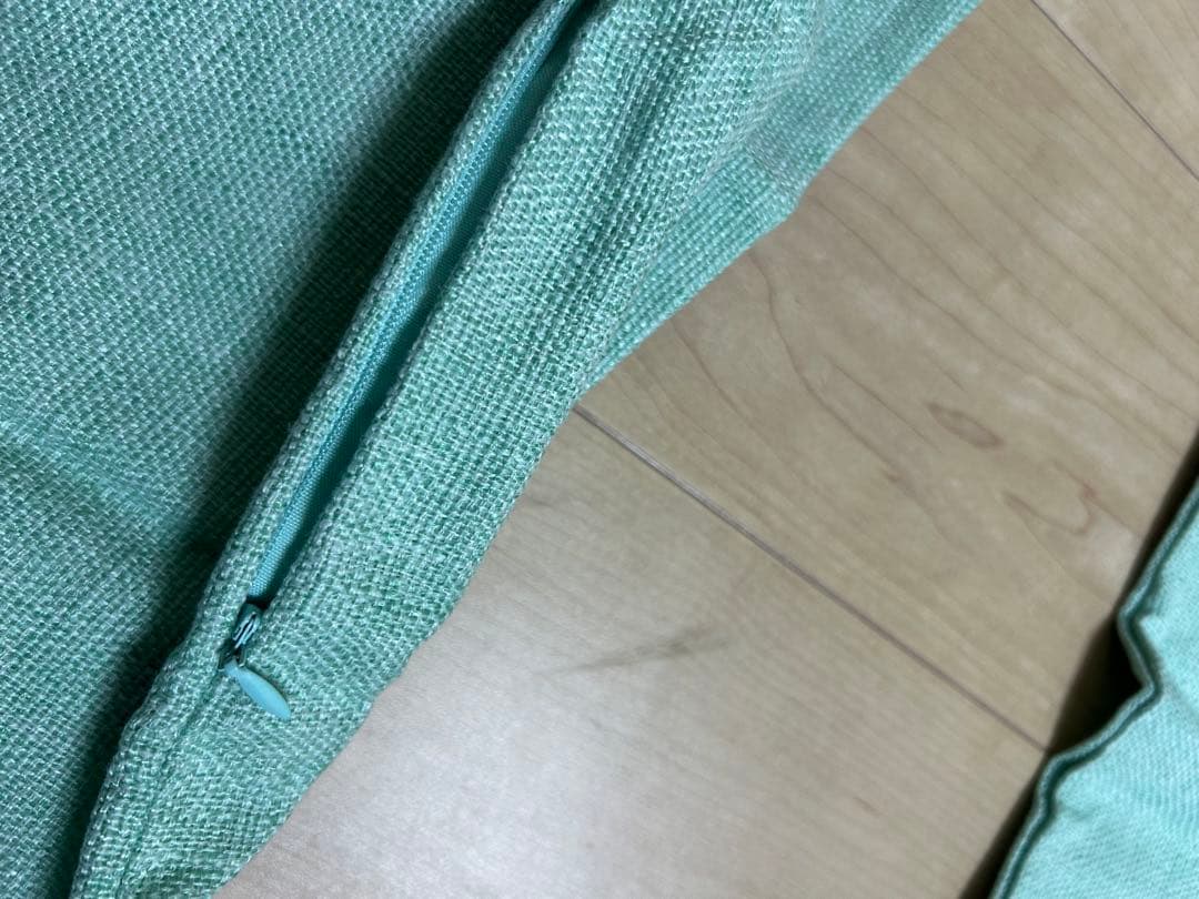 ミントグリーン クッションカバー 約50cm×30 cm リネンっぽい 2枚組