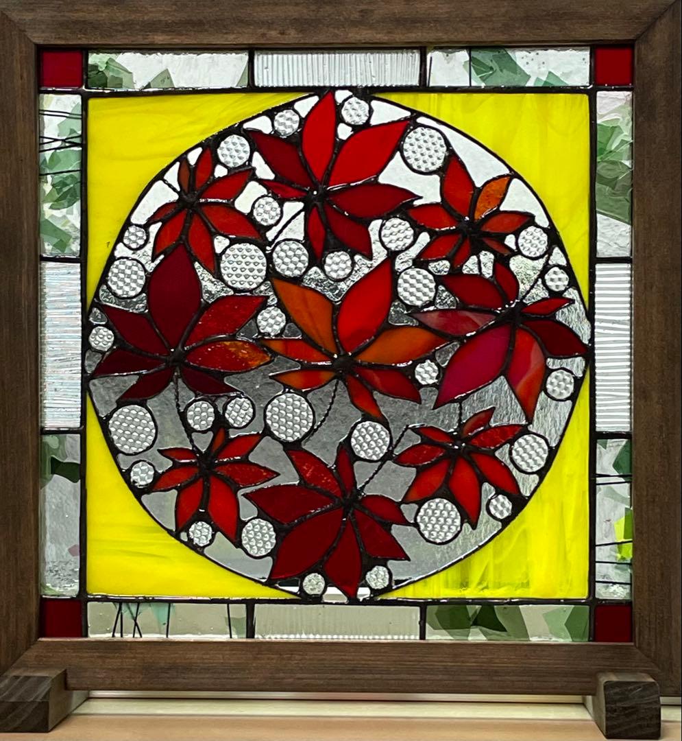 ステンドグラスパネル【紅葉】和モダン