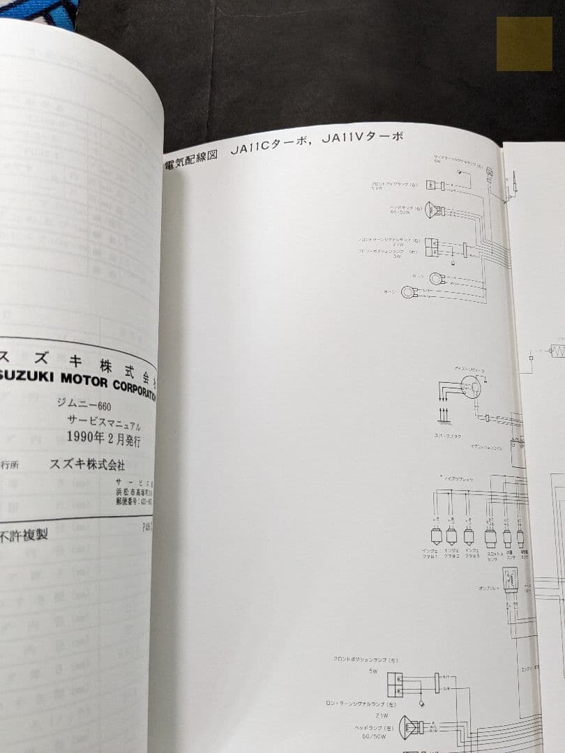 【分厚い】ジムニーJA11（NO.1）サービスマニュアル（電気配線図付き）