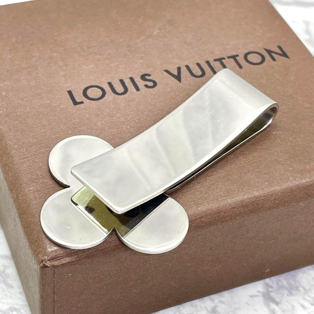 極美品 ルイヴィトン マネークリップ フラワー デザイン シルバー 箱付き