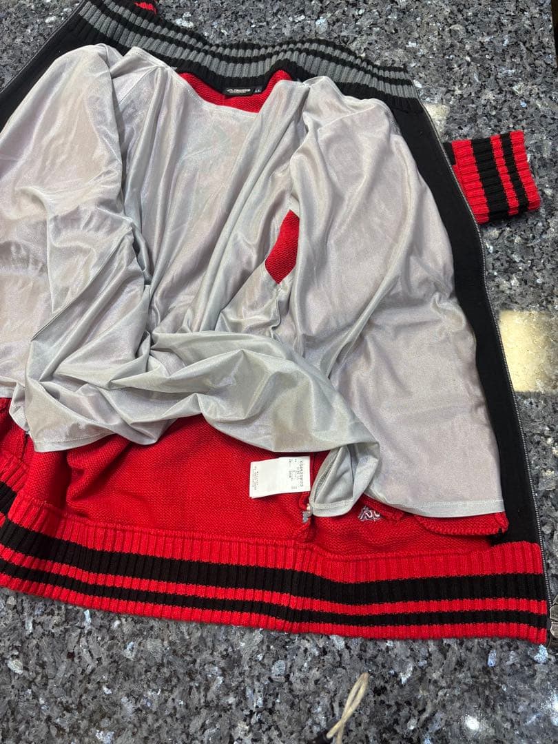 Kappa Italia ジップアップニットジャケット 赤黒LL 新品