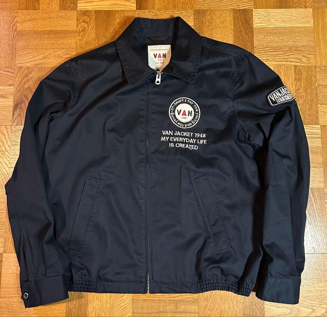 VAN Jac スウィングトップ ウィンドブレーカー 綿100% ネイビー M