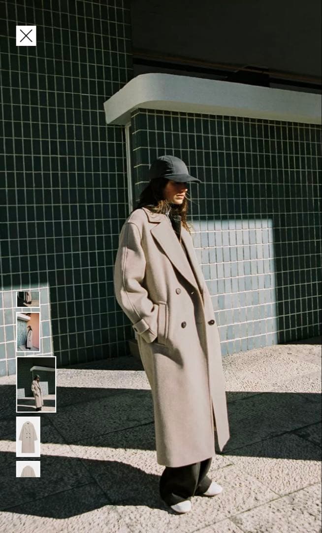 ZARA ソフトオーバーサイズコート　ベージュ　L