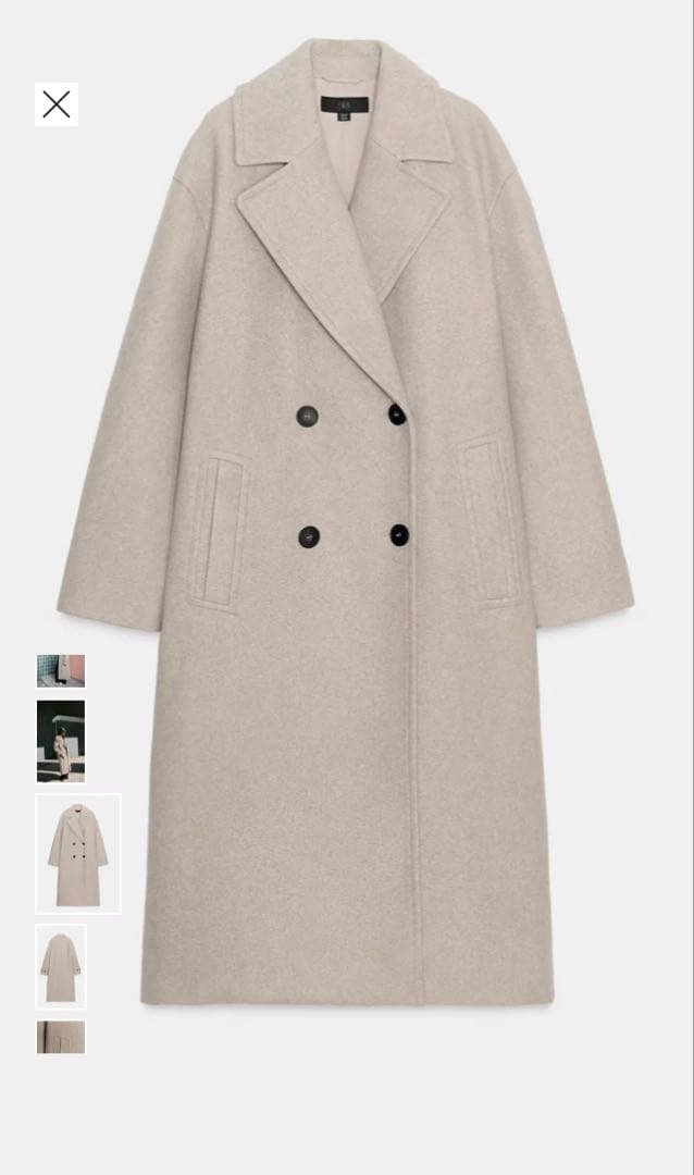 ZARA ソフトオーバーサイズコート　ベージュ　L