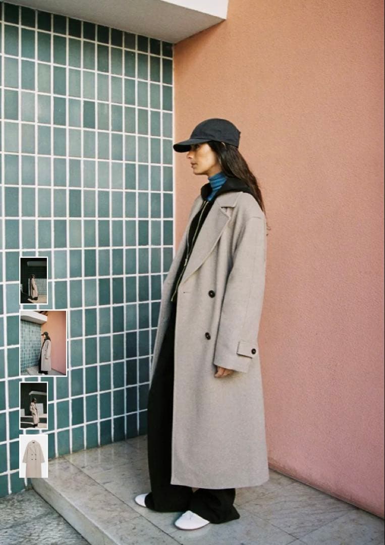 ZARA ソフトオーバーサイズコート　ベージュ　L