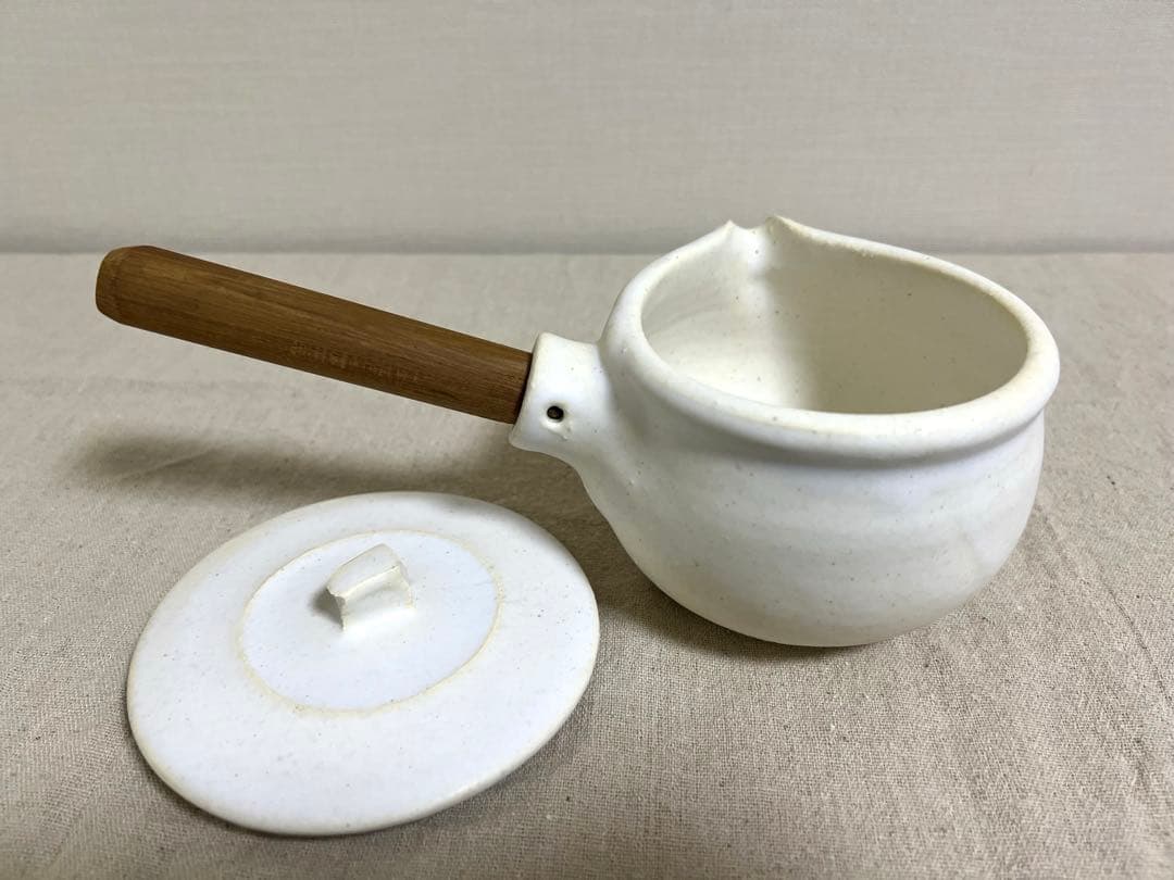 【新品未使用】 馬場勝文 さん ふた付き耐熱ミルクパン［白］