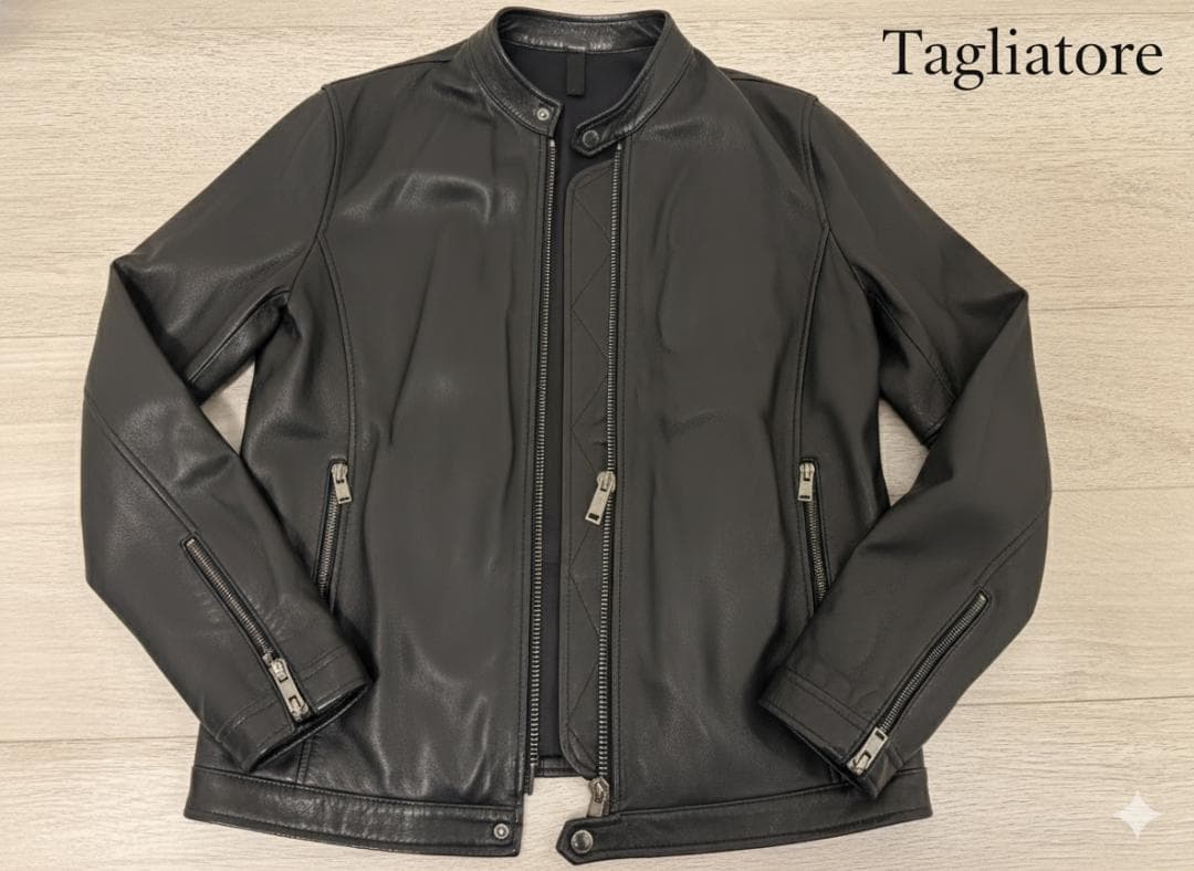 【美品 | 着用4回のみ】TAGLIATORE 46 秋冬 ライダース 黒 本革