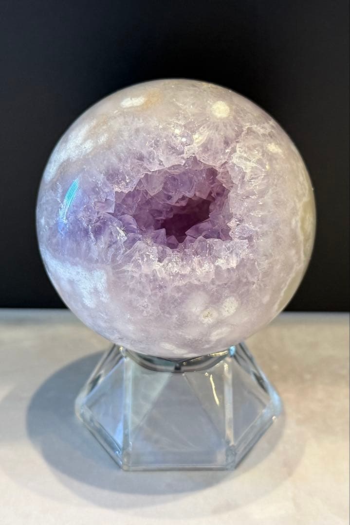 ピンクアメジスト スフィア 丸玉 ③ 笑口 ザクザク 天然石