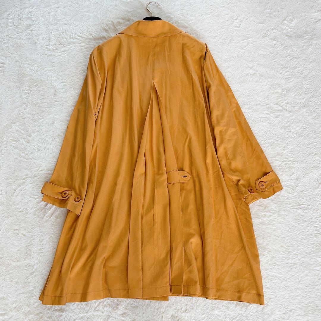 極美品✨【ディオール】シルク100%ダブルトレンチコート マスタードイエロー M