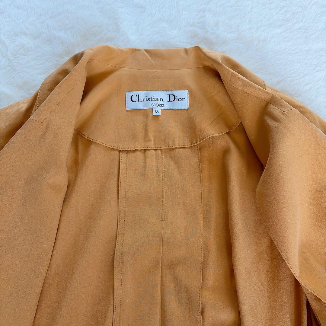 極美品✨【ディオール】シルク100%ダブルトレンチコート マスタードイエロー M