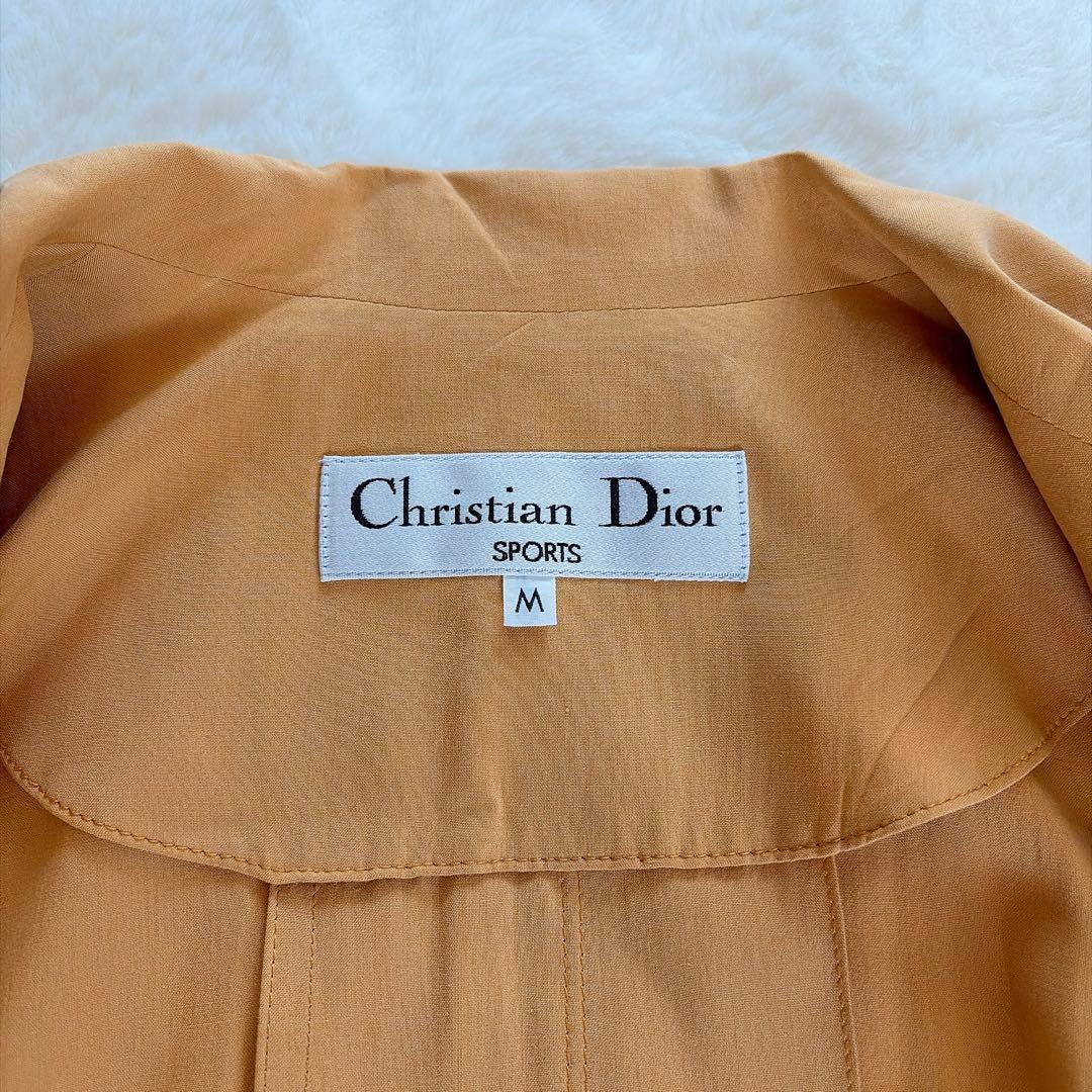 極美品✨【ディオール】シルク100%ダブルトレンチコート マスタードイエロー M