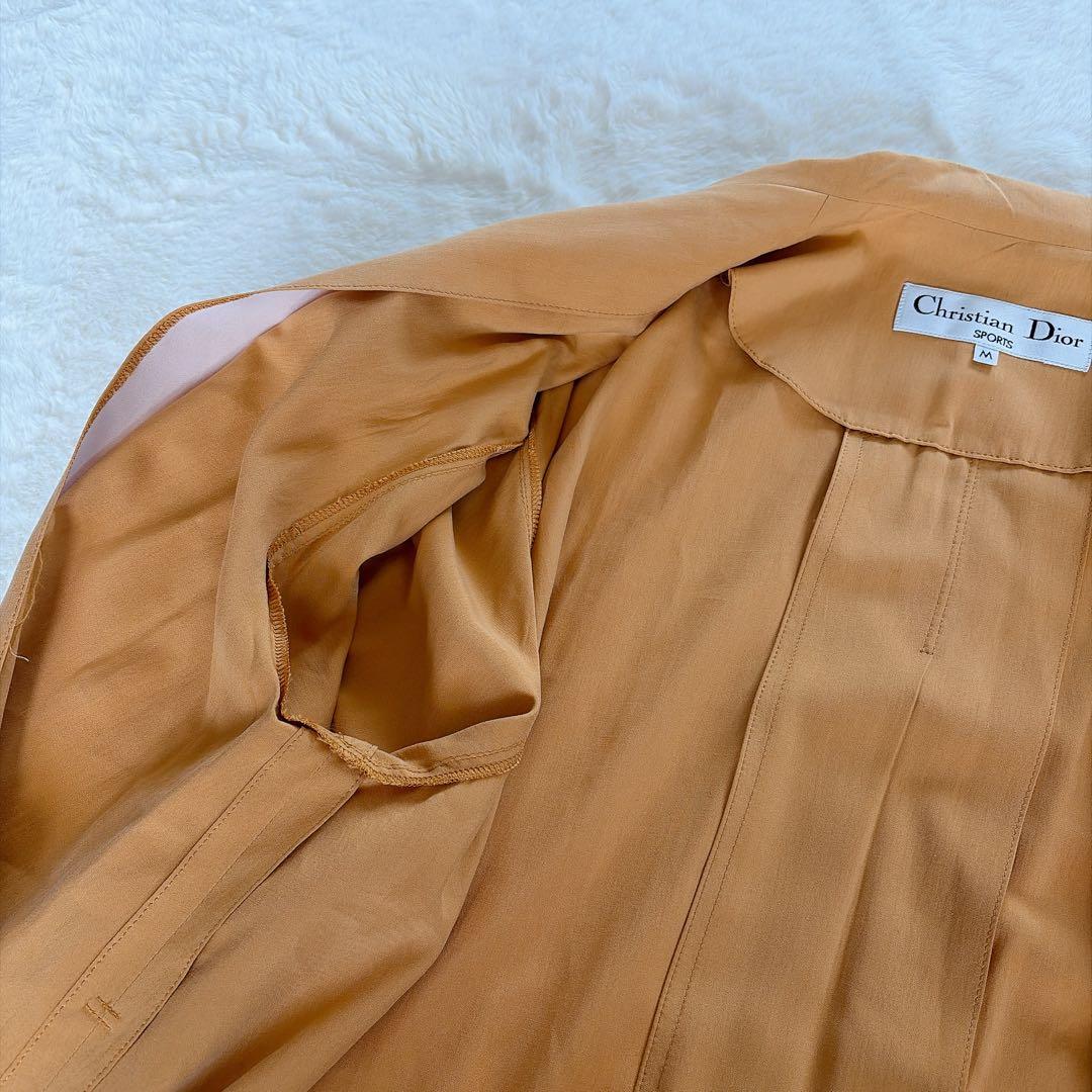極美品✨【ディオール】シルク100%ダブルトレンチコート マスタードイエロー M
