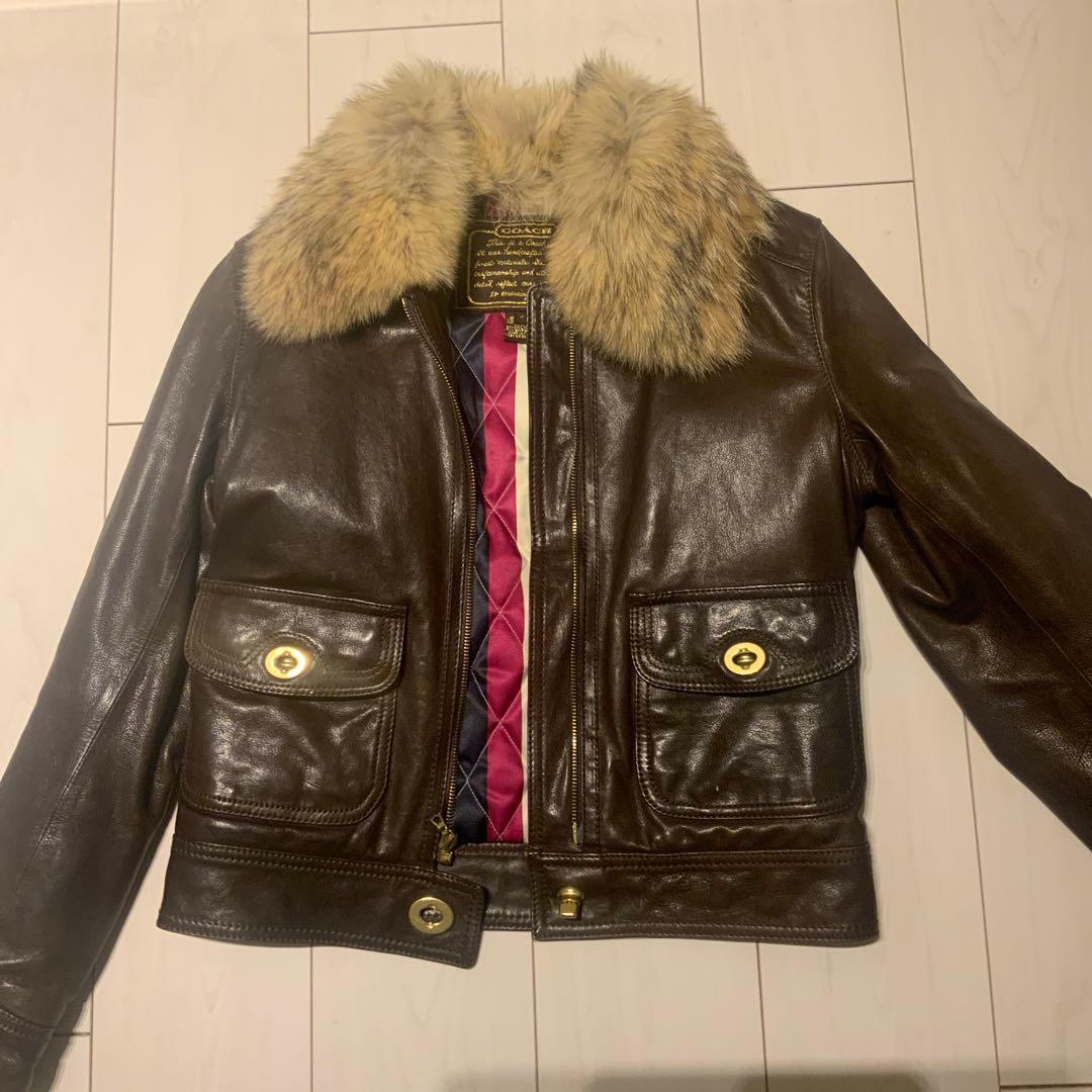 COACH レザーコート ブラウン