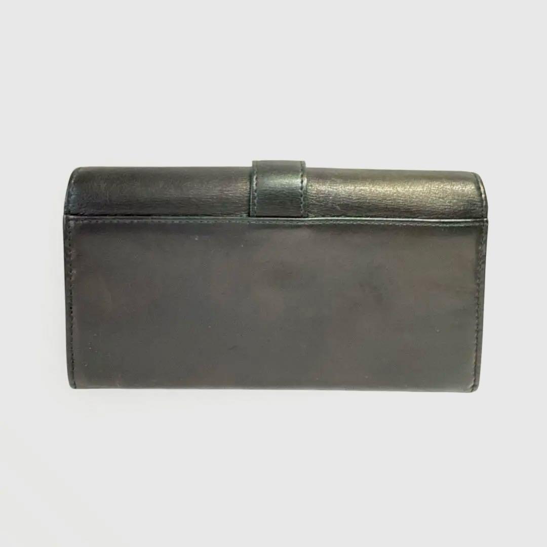 美品❗️GUCCI 黒レザー長財布 ゴールド金具