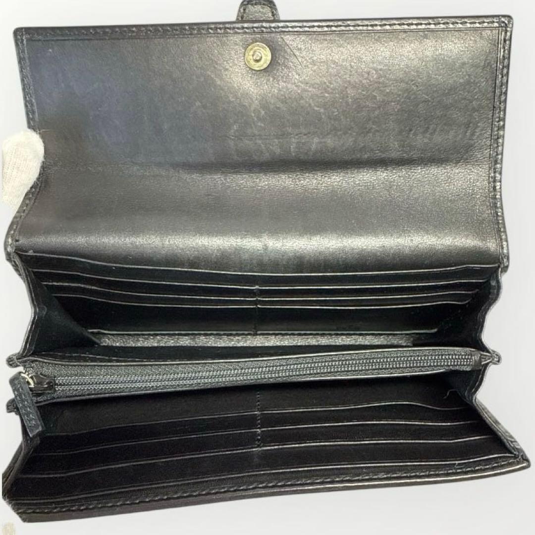 美品❗️GUCCI 黒レザー長財布 ゴールド金具