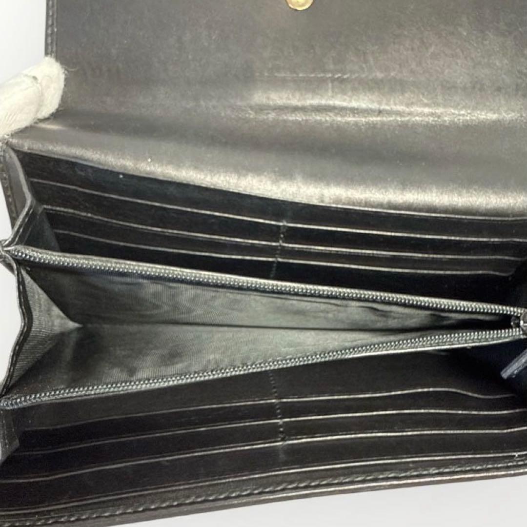 美品❗️GUCCI 黒レザー長財布 ゴールド金具