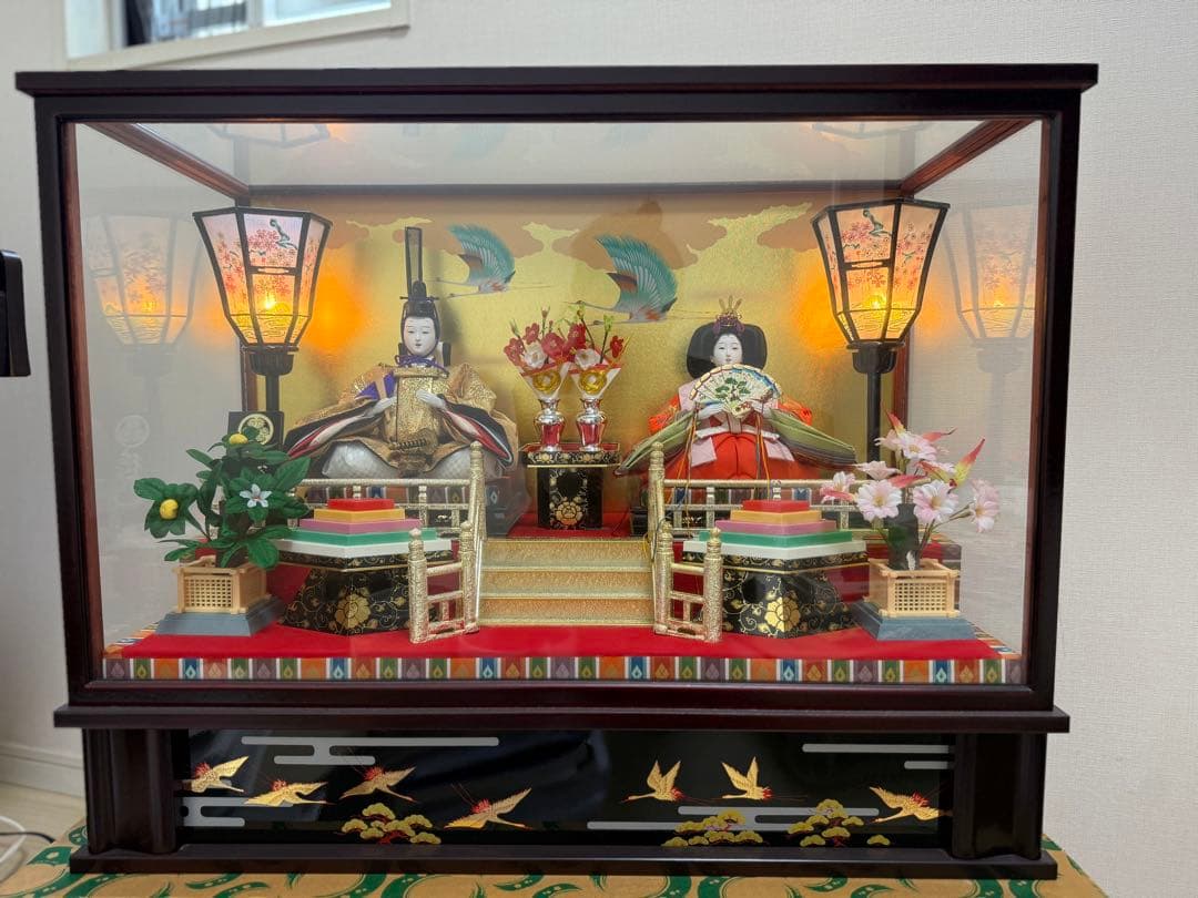 雛人形セット ガラスケース入り 2体