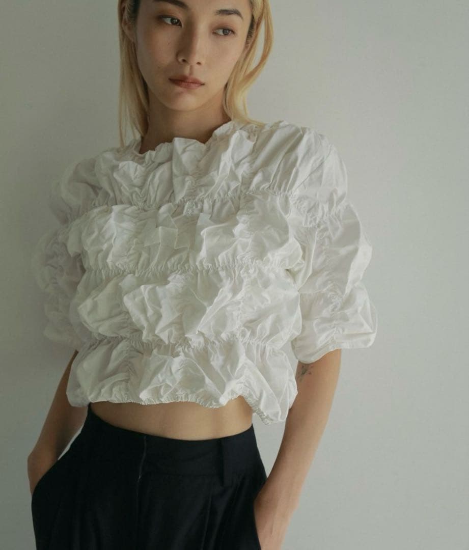 【新品未使用タグ付】anuke Typewriter Shirring Tops