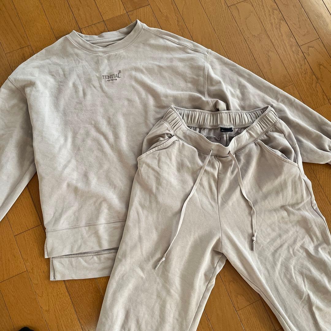 TENTIAL リカバリーウェア　レディース　上下セット　ライトグレー　XL