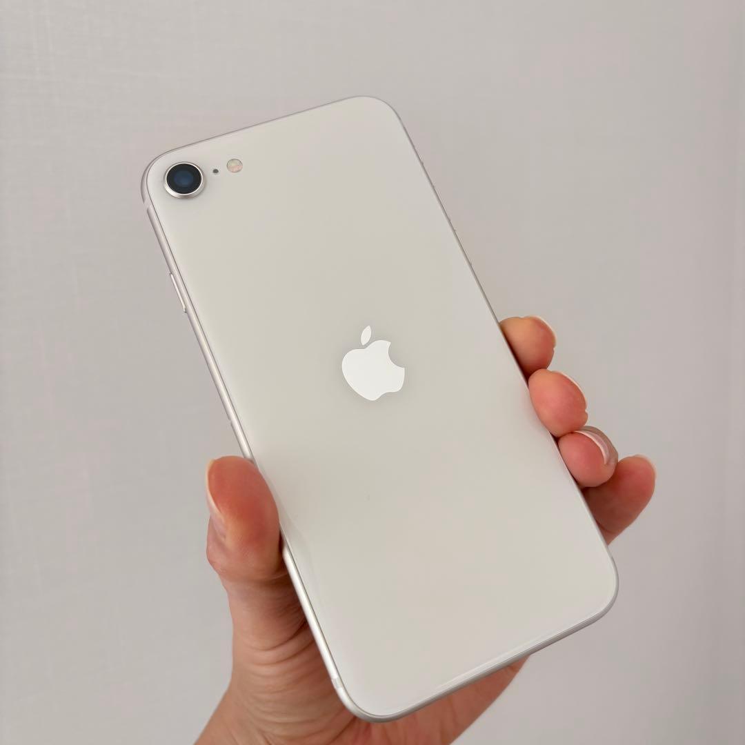 美品iPhone SE3 64GB 白 電池91% iFace3点＋新品ケーブル