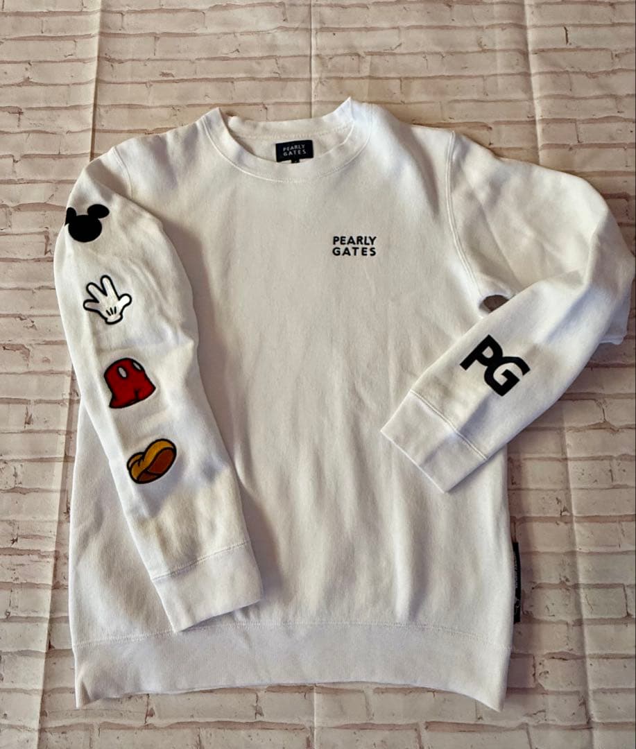 PEARLY GATES ミッキーマウスコラボ トレーナー サイズ4 裏起毛