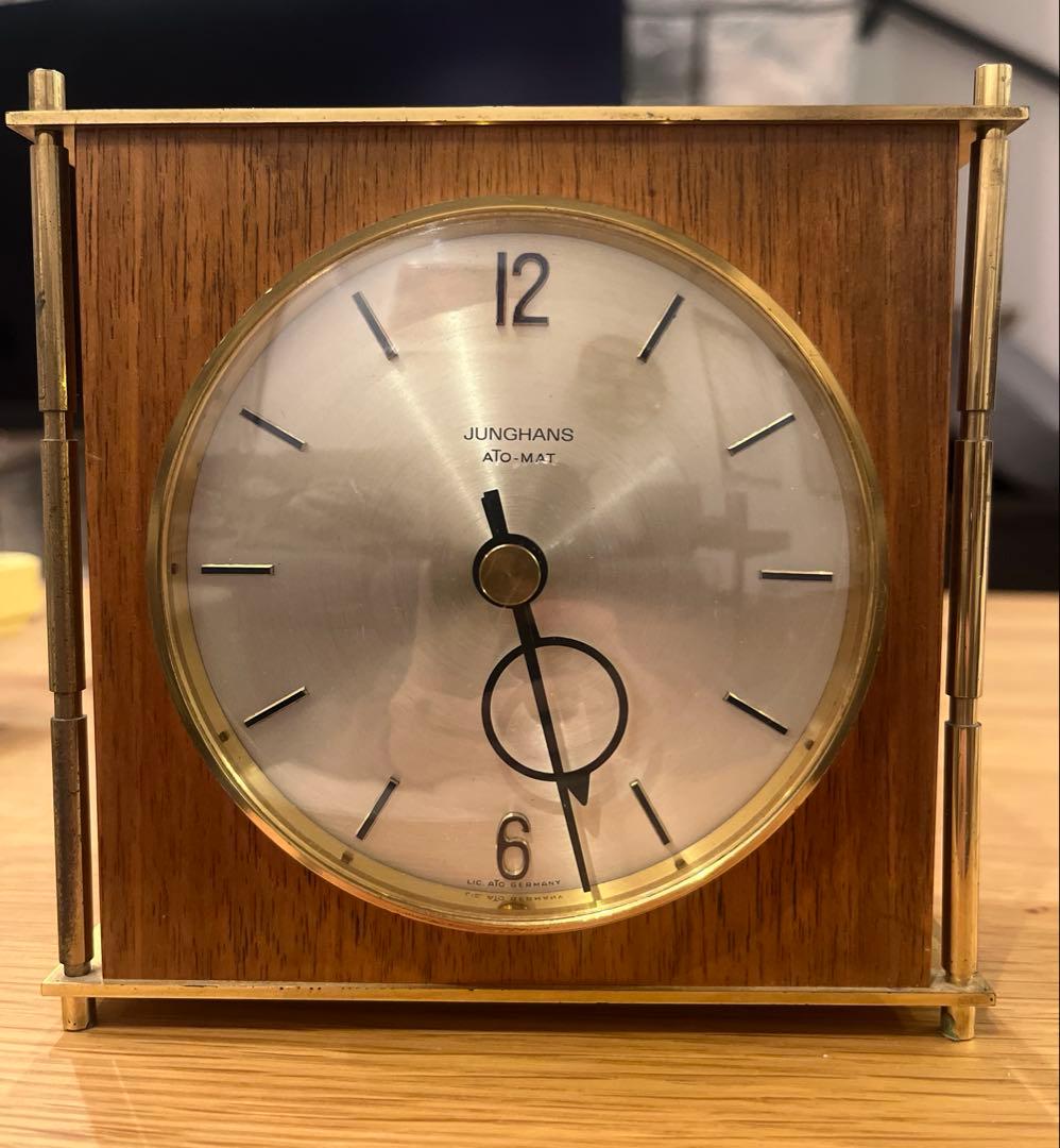 ヴィンテージ ミッドセンチュリー ドイツ Junghans チークの置き時計