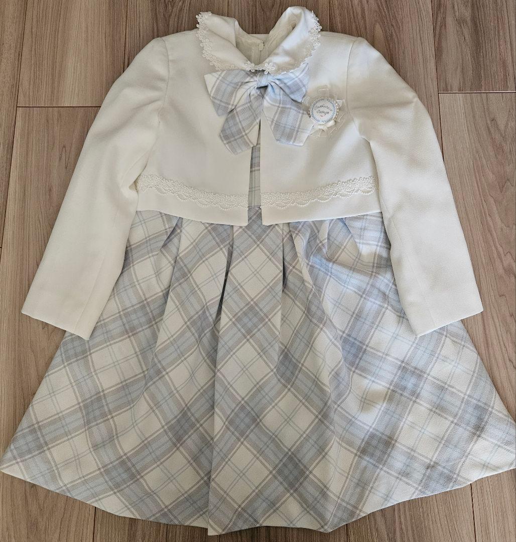 丸襟チェックワンピース　ホワイトボレロ キャサリンコテージ　卒園式　入学式
