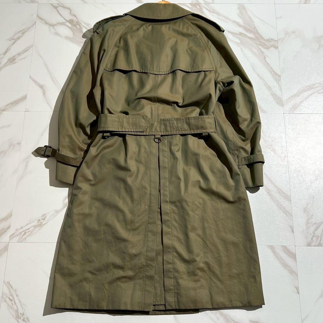 【美品】バーバリー トレンチコート 玉虫色 ノバチェック ベルト 綿 Mサイズ