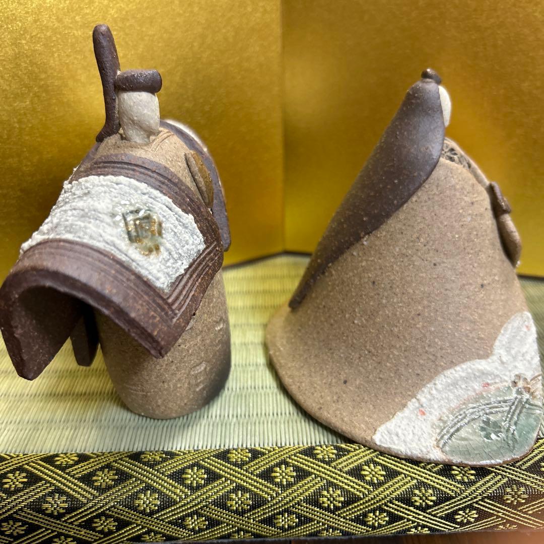 信楽焼 しがらき焼　陶人形 雛人形　明山作