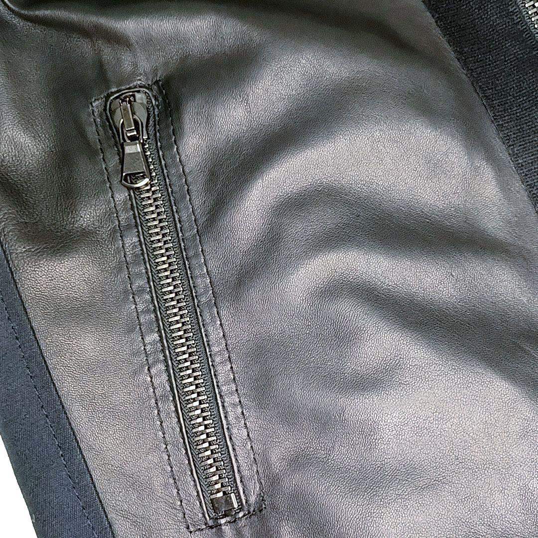 美品★ディーゼル ブラックレーベル　ラムレザー　ライダースジャケット　ブラック