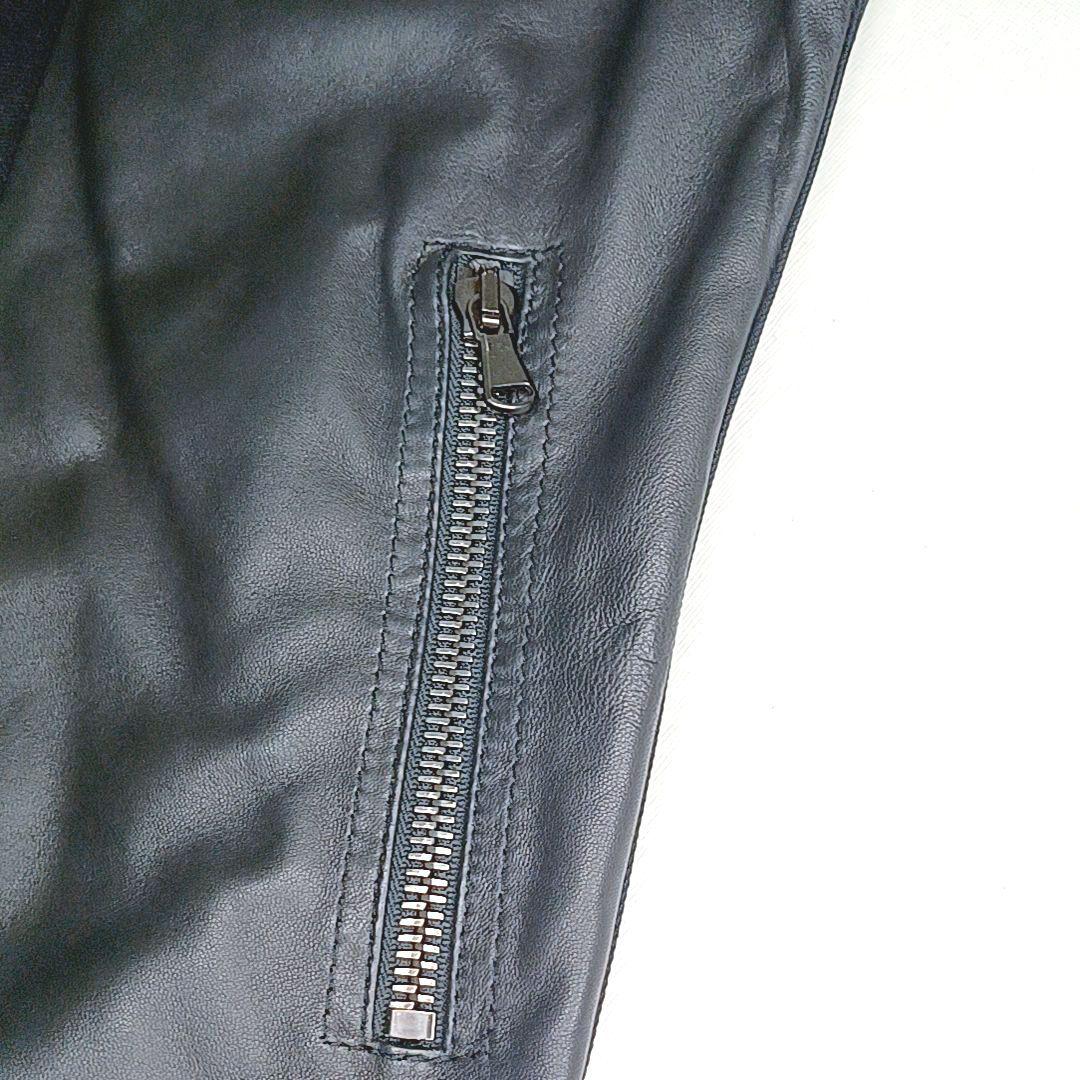 美品★ディーゼル ブラックレーベル　ラムレザー　ライダースジャケット　ブラック