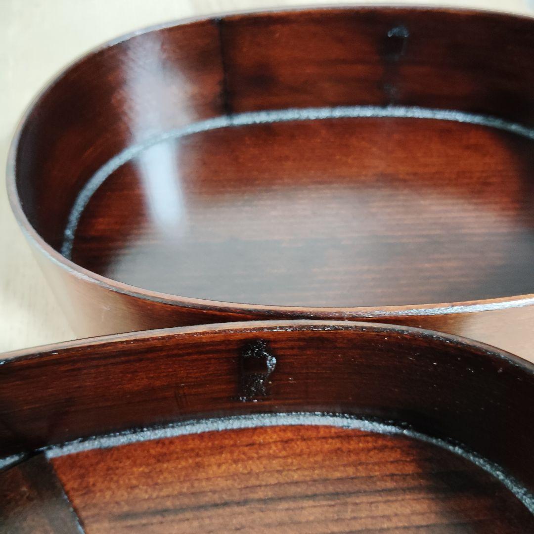 木曽桧曲げわっぱ弁当箱 合わせメンパ 木製漆塗り 国産木曽ひのき 新品未使用