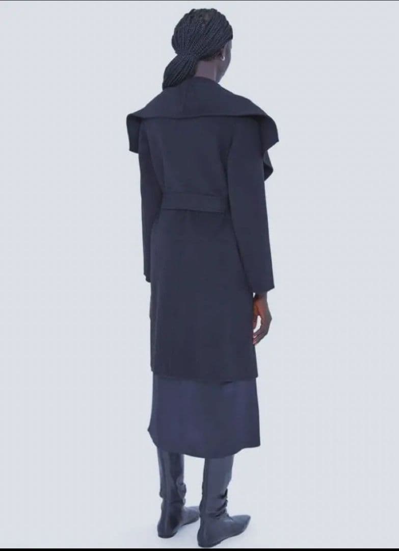 【新品タグ付】JOSEPH♥ダブルフェイスカシミヤラップコート38ネイビー18万