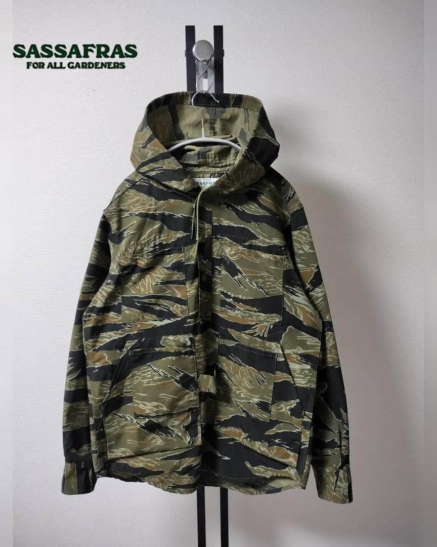 ササフラス/タイガーカモプルオーバーマウンテンジャケット/60・40クロス日本製