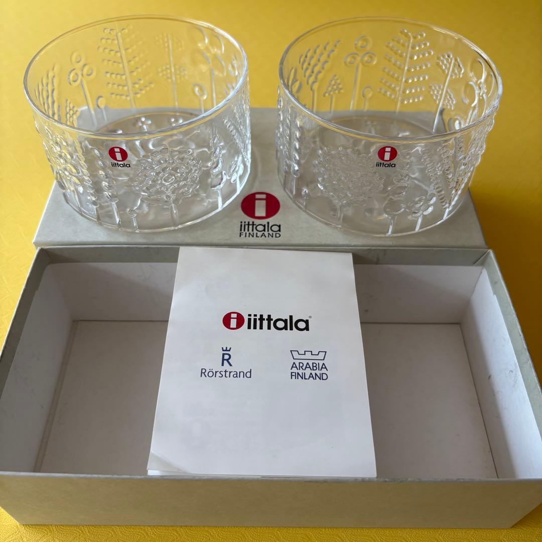 未使用　イッタラ　フローラ　クリア10cmボウル　ペア　 元箱付き