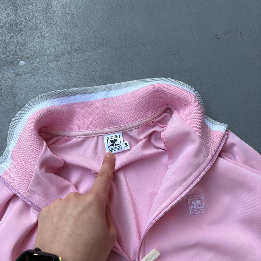 00s Courreges ピンク　リブライン　トラックジャケット　ジャージ