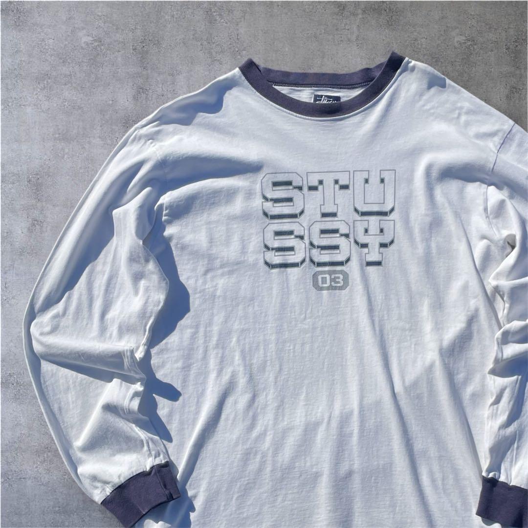 00s OLD STUSSY ロンT 2003年製USA製 XL 紺タグ