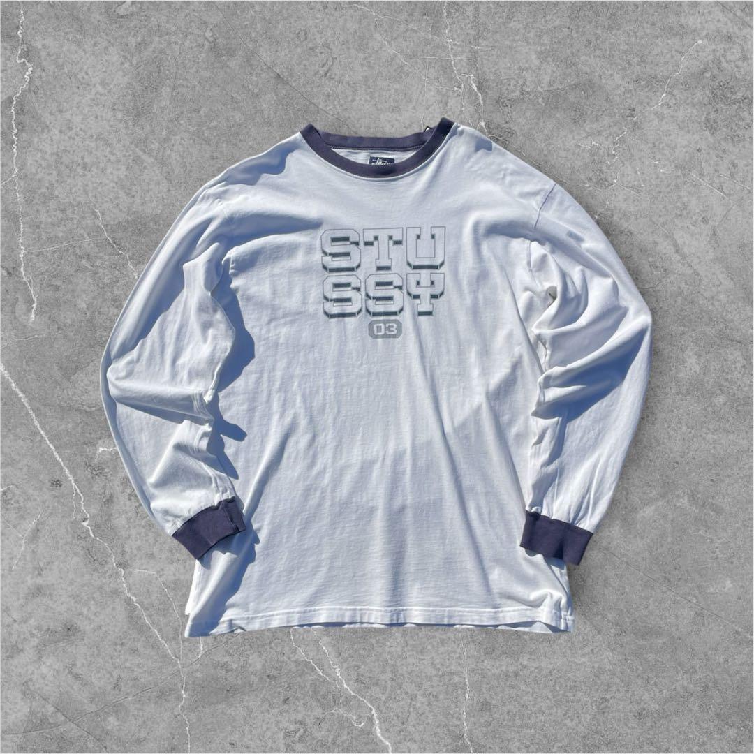 00s OLD STUSSY ロンT 2003年製USA製 XL 紺タグ