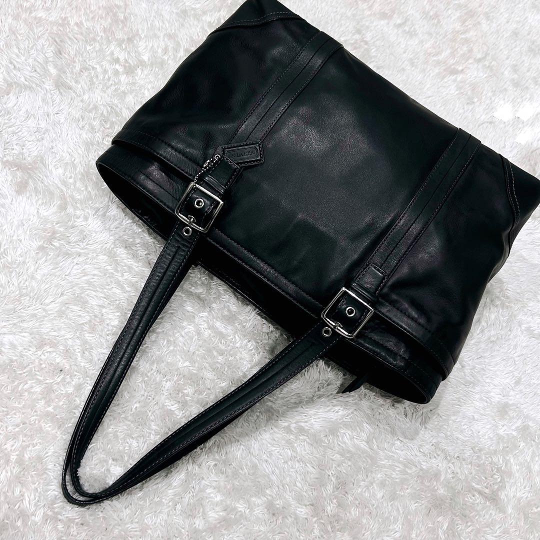 美品✨COACH コーチ メンズ ビジネス トートバッグ ブラック レザー