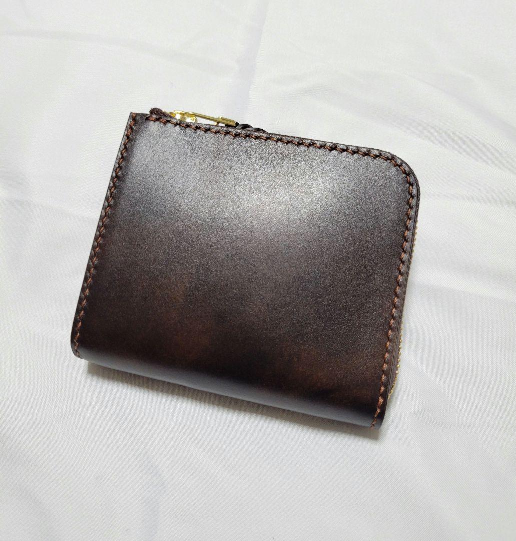 L字ファスナー財布　レザークラフト　ミニ財布　小銭入れ　ハンドメイド