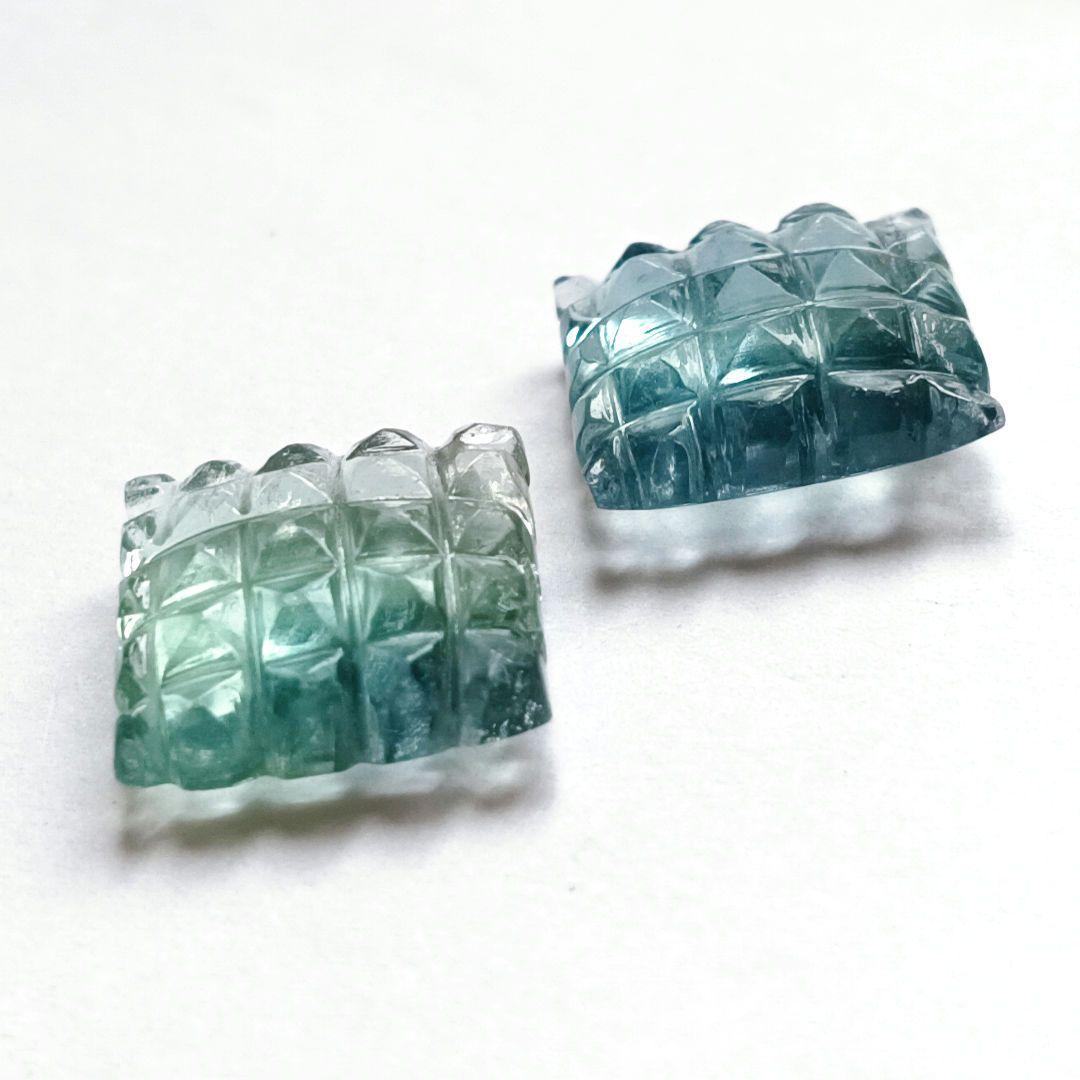 14kgfバイカラーフローライトピアス♡