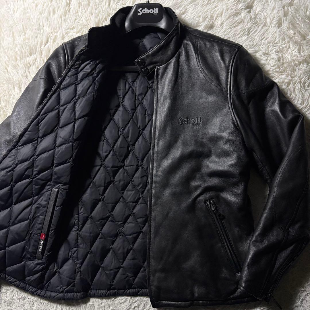 I*.様 美品■schott ライダースジャケット　リバーシブル　キルティング