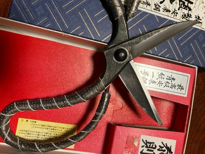 本職愛用品 安来青鋼鍛造 本革仕様 大久保鋏 裏スキ 植木鋏 はさみ