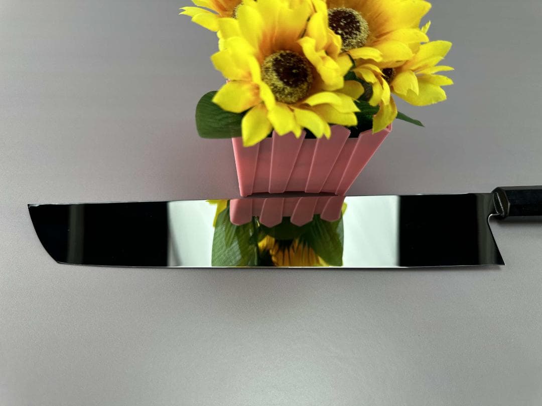 梵静刃物 尺 ウルトラ鏡面仕上げ 骨切り包丁 鱧切り スネークウッド黒水牛八角柄