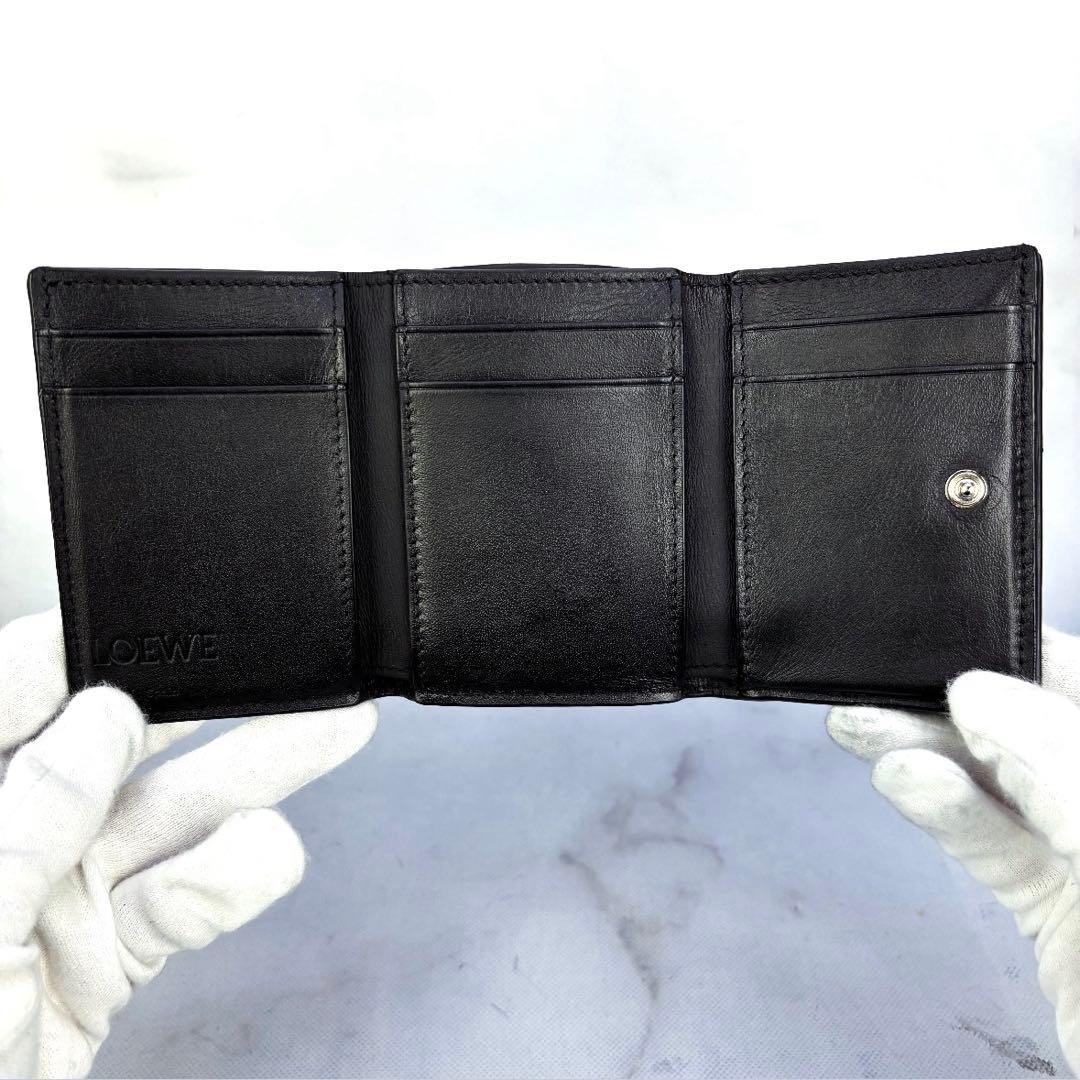 【極美品✨】LOEWEアナグラム トライフォールド ウォレット三つ折り財布