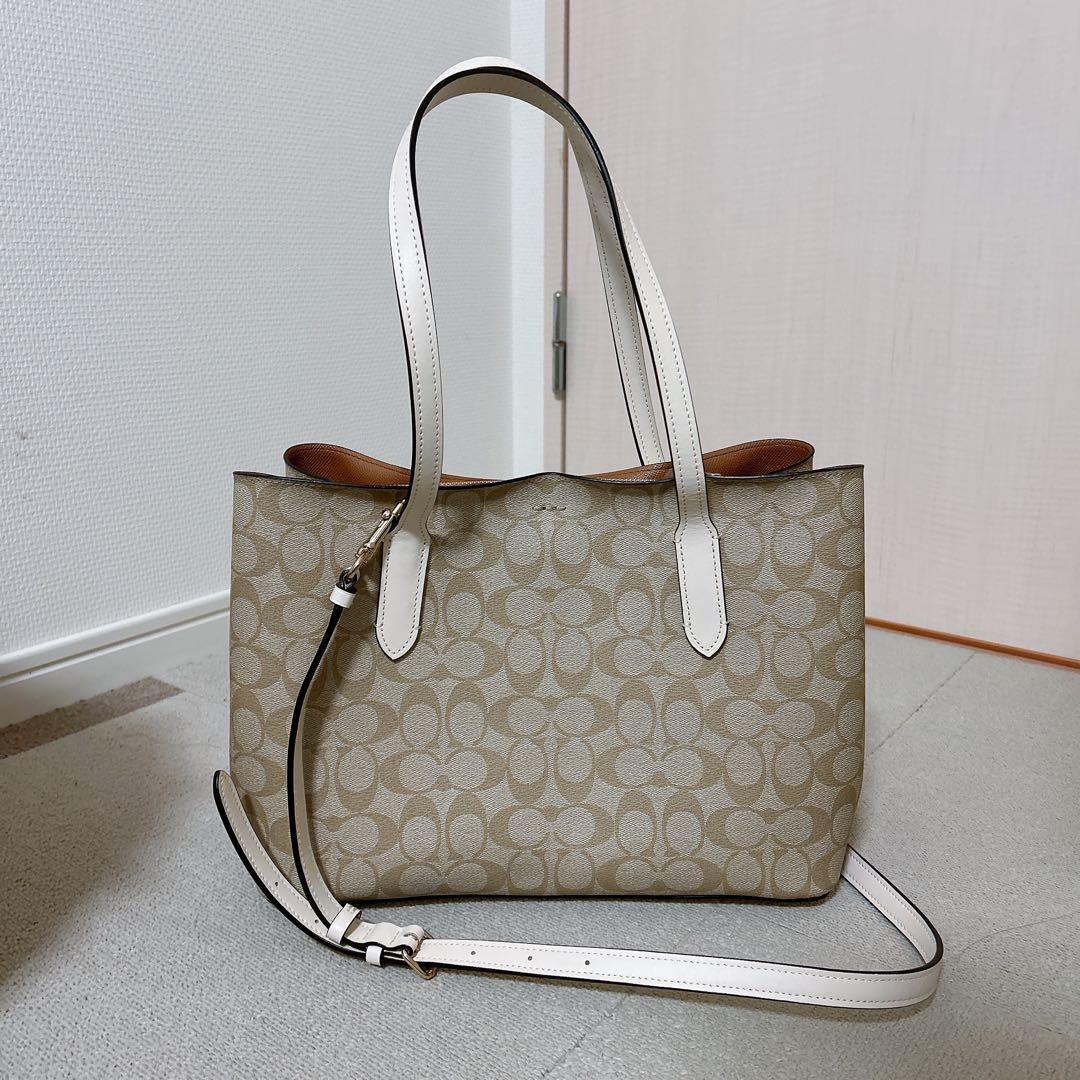 【美品】COACH トートバッグ ベージュ/ブラウン
