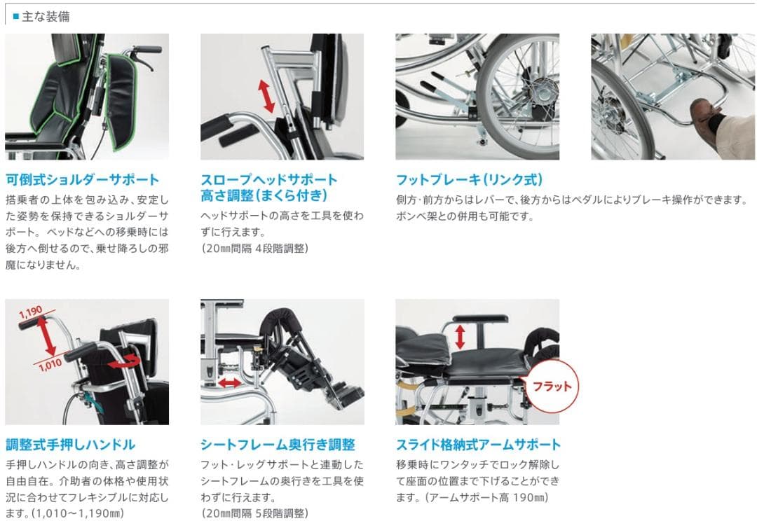 ＭＩＫＩ　リクライニング式車椅子　ネクストローラーＳＰⅡ　中古美品　部品欠品無し