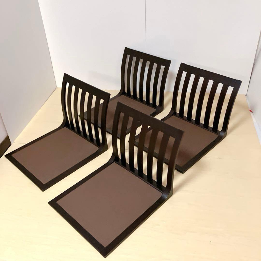 天童木工　Tendo 木製　曲木　座椅子　4脚セット　ローチェア　座敷椅子