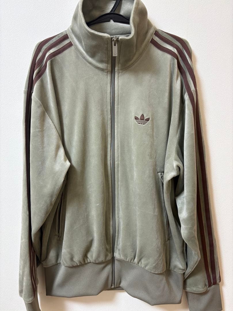 【2XS】　アディダス　ファイヤーバード ベロア トラックトップ　ベージュ