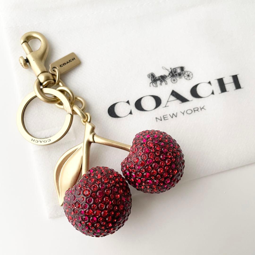 コーチ COACH バッグチャーム さくらんぼ クリスタル キーホルダー 新品